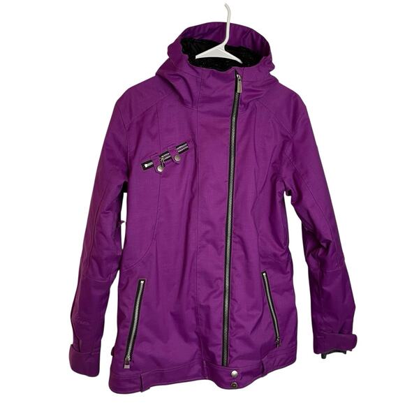 Ride Snowboards Cappel Ski Snowboard Jacket Womens M Purple Hooded Winter Parka - Picture 1 of 13